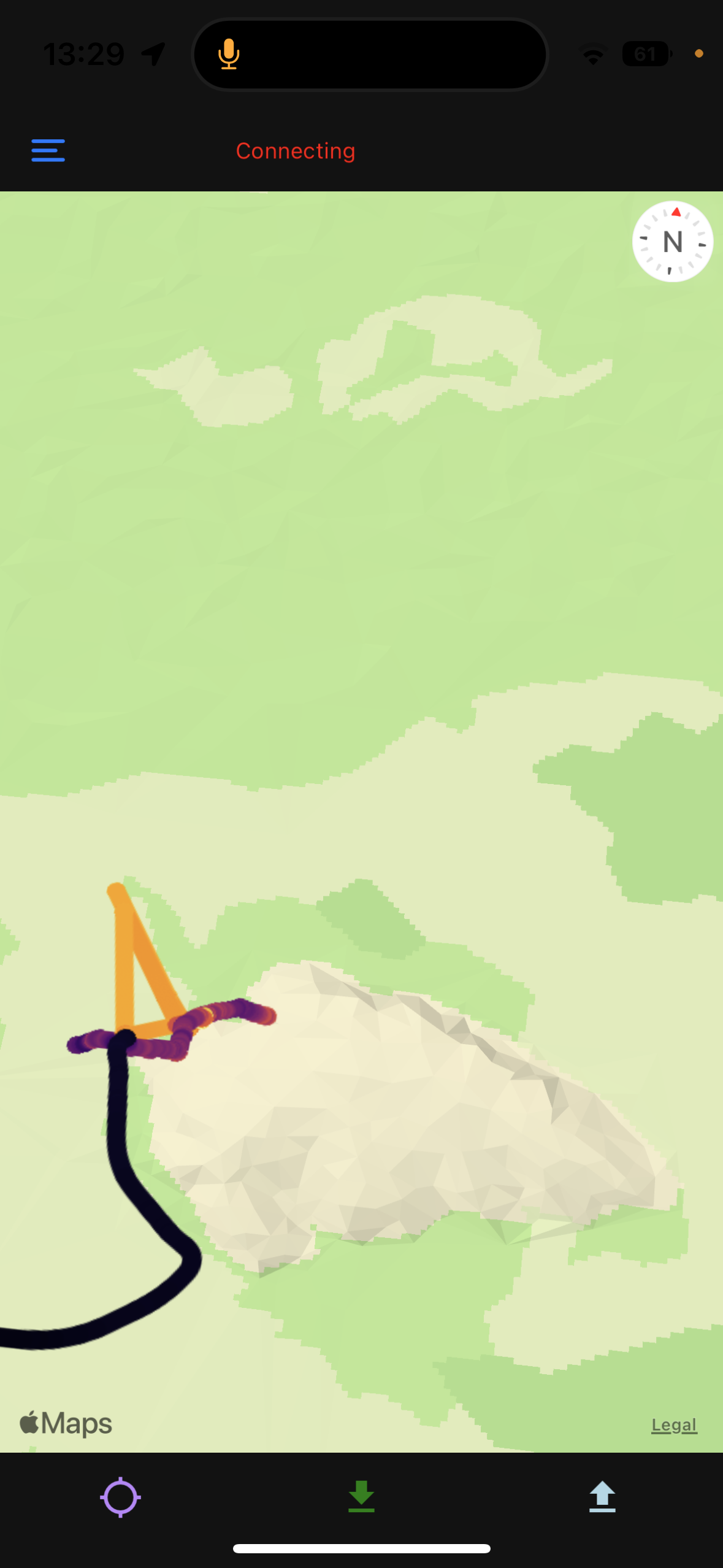 Radiacode 101 showing a walking track around Uluru / Ayer's Rock